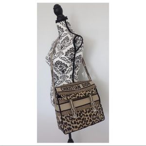 🆕 DIORCAMP Black & Beige Léopard Print Bag 🖤